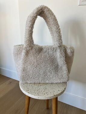 Cozy Sherpa Tote Bag in Cream